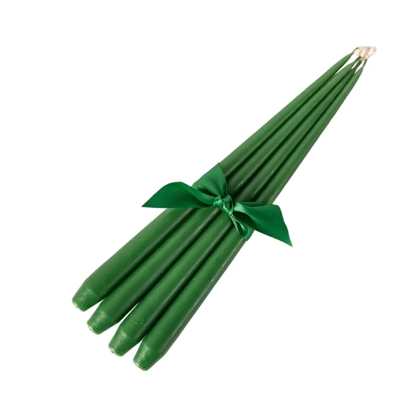 Set of Four Tapered Candles - Bright Green