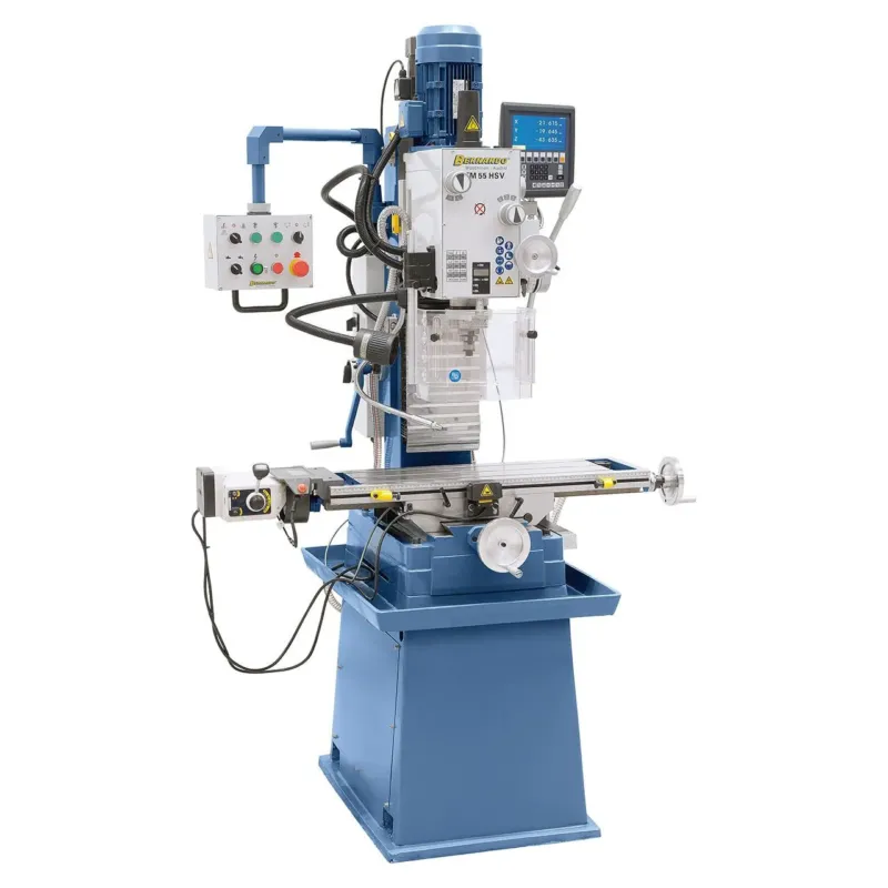 BERNARDO Bohr- und Fräsmaschine – Modell FM 55 HSV inkl. 3-Achs-Digitalanzeige ES-12 V und Vorschub für x-Achse