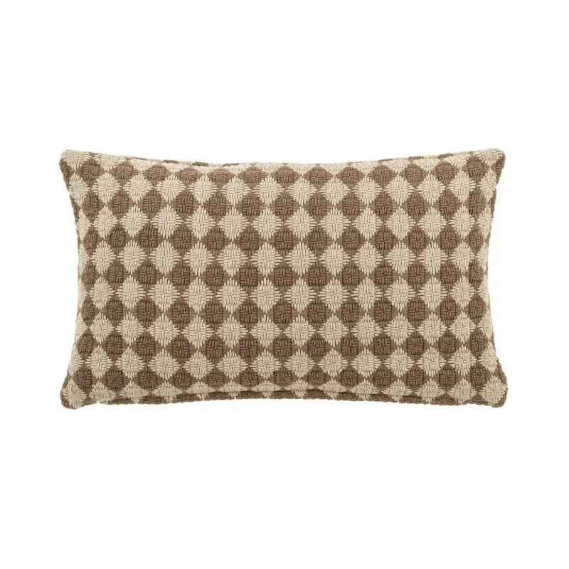 Check Weave Pillow 21 x 12 | Brown