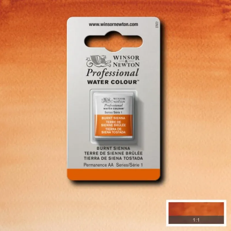 Burnt Sienna Half Pan - S1 Professional Watercolour