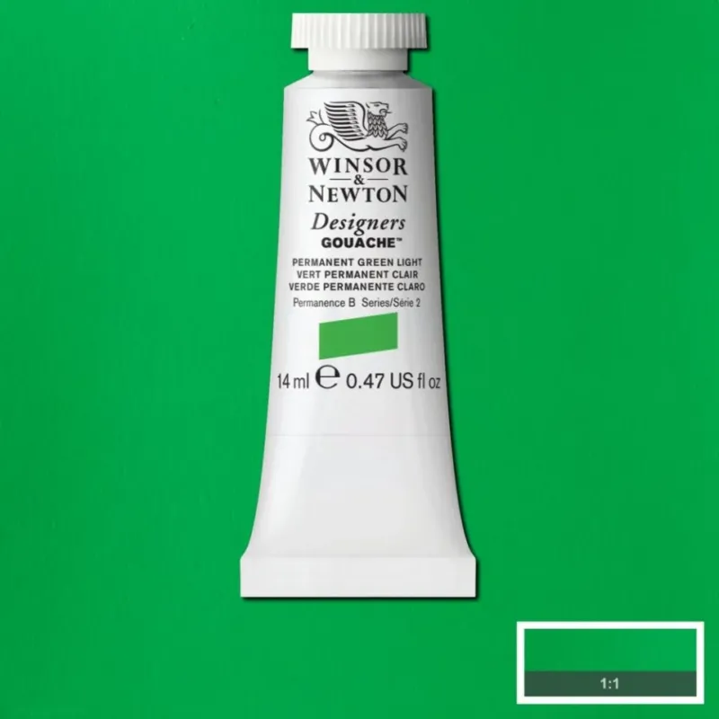Winsor & Newton Designer's Gouache 14ml - Permanent Green Light