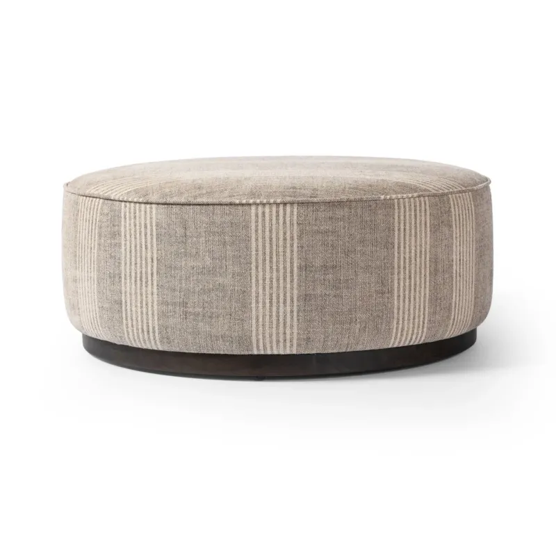 Sinclair Large Round Ottoman | Manchester Flint