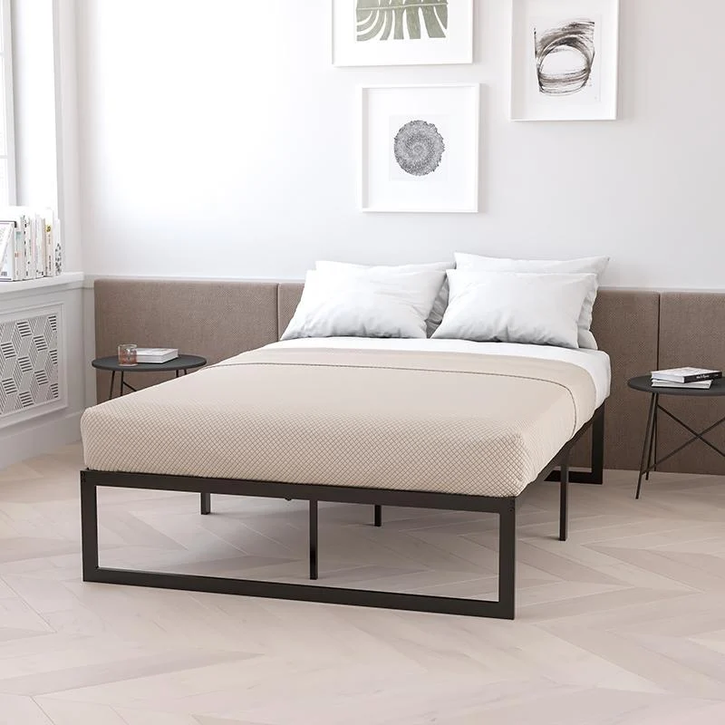 14 Inch Metal Platform Bed Frame - No Box Spring Needed With Steel Slat Support And Quick Lock Functionality (Twin) By Flash Furniture | Beds | Modishstore - 1