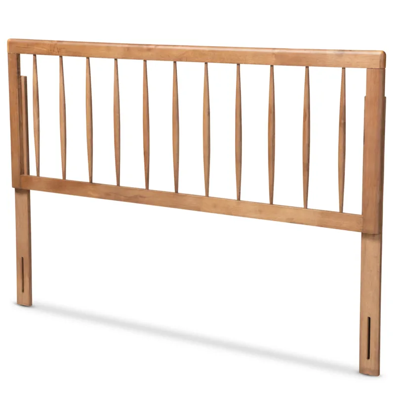 Baxton Studio Valin Modern and Contemporary Ash Walnut Finished Wood Full Size Headboard | Headboards | Modishstore