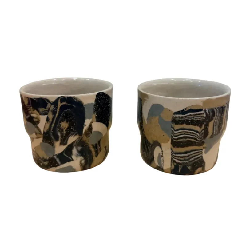 Handcrafted Ceramic Coffee Mug - Small Nerikomi