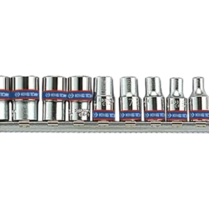 KING TONY Profi-Werkzeuge - 1/4" Steckschlüssel-Set, metrisch, Steckleiste - 9 tlg. 2509MR