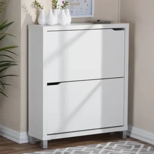 Baxton Studio Simms White Modern Shoe Cabinet | Cabinets | Modishstore