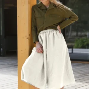 Pantalon en lin style Tokyo Ivoire
