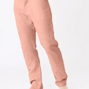 Pantalon en lin, style Jeans "Flavio" Rose