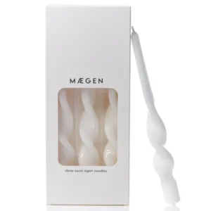 Twisted Taper Candle - Ice White 3 pack