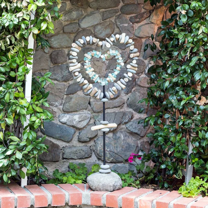 Double Heart Garden Stand Set of 2 By Garden Age Supply | Sculptures | Modishstore - 1
