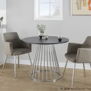 Canary Cosmo Dining Table By LumiSource - DT-CNRY-CNRYCSMO2 SVBK | Dining Tables | Modishstore