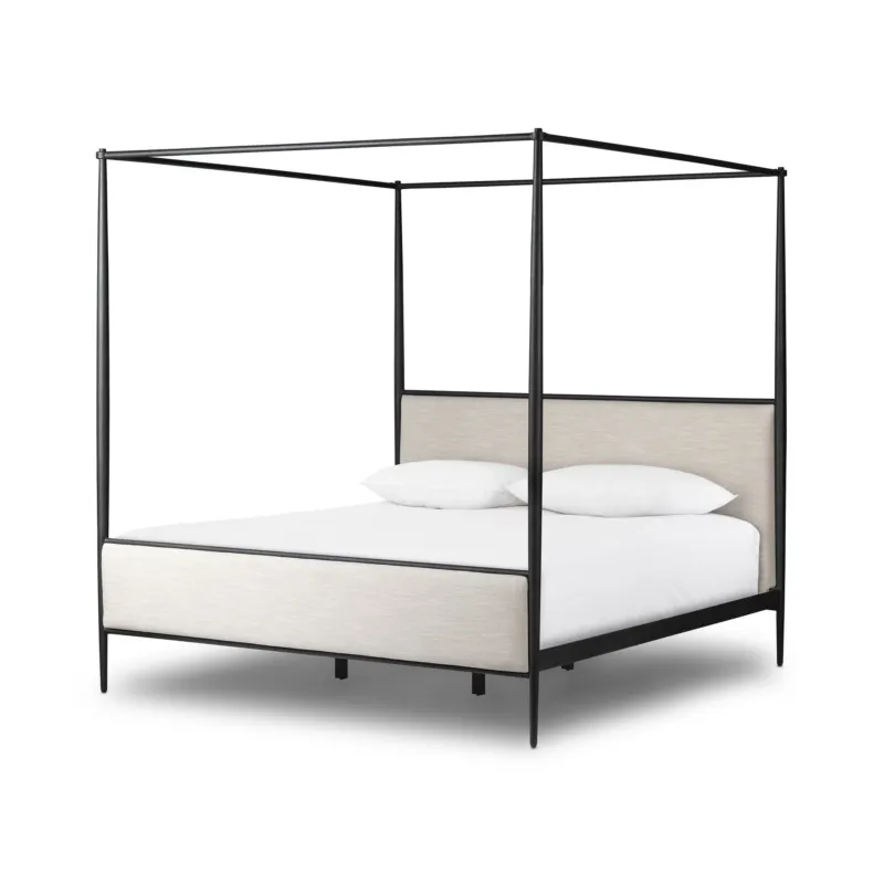 Xander King Canopy Bed | Savoy Parchment