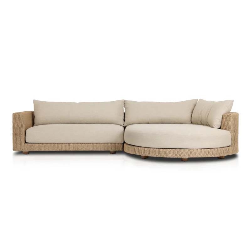 Sylvan Outdoor 2-Piece Chaise Sectional | Casa Cream