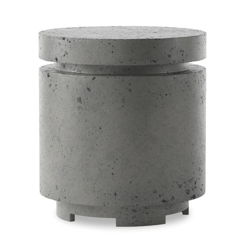Higgins Outdoor Round Propane Enclosure | Pewter Concrete