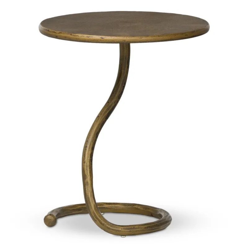 Vera End Table | Hammered Aged Brass