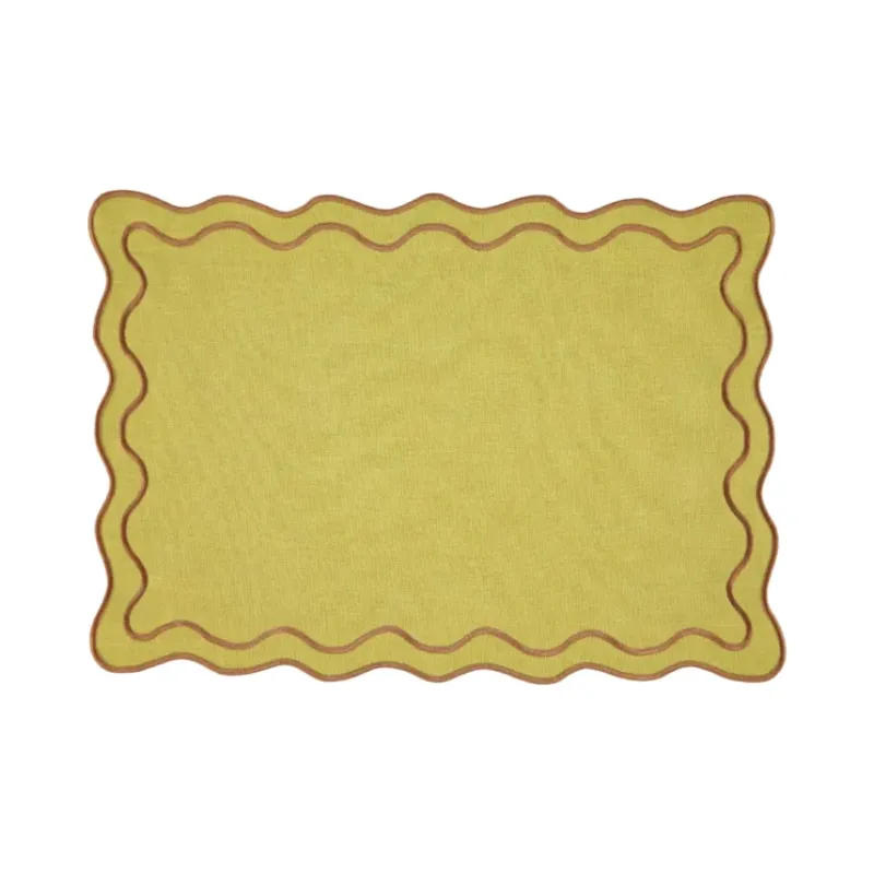 Placemat Beja, Green with Brown