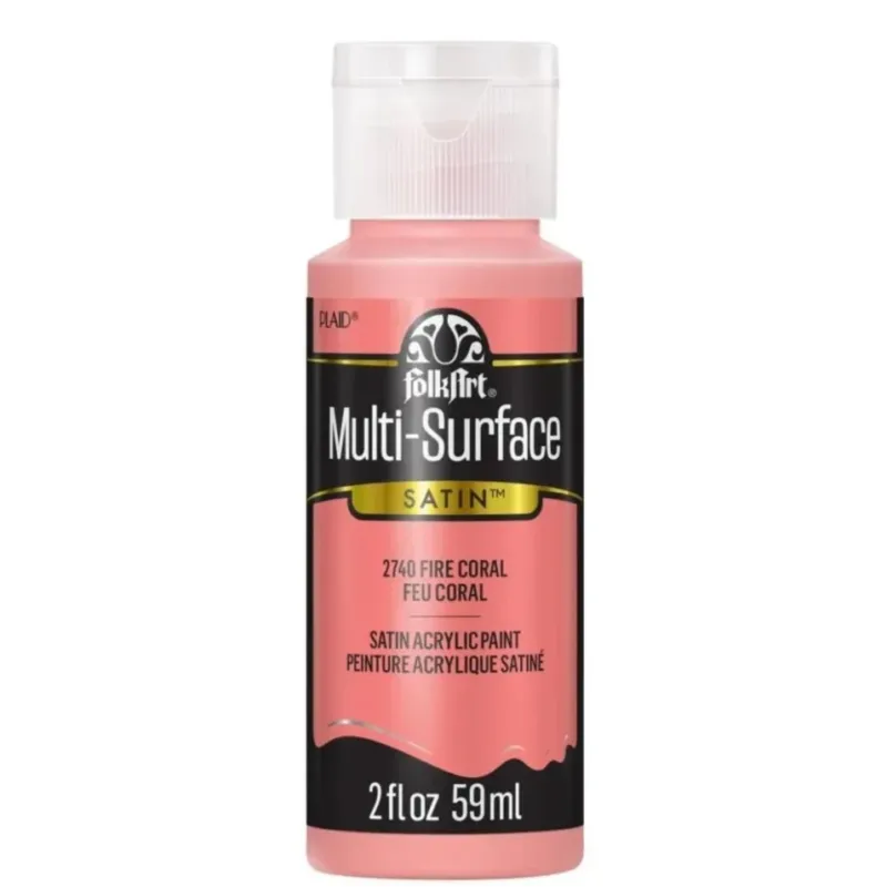 FolkArt Multi-Surface Acrylic 59ml - Fire Coral