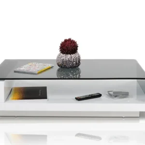 13' Glass Steel and MDF Coffee Table By Homeroots | Coffee Tables | Modishstore
