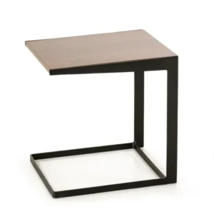 19' Walnut Veneer and Metal End Table By Homeroots - 283844 | End Tables | Modishstore
