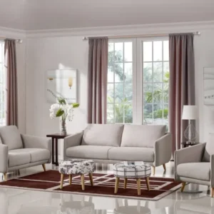 34' Beige Fabric Foam and Wood Sofa Set By Homeroots | Sofa Set | Modishstore