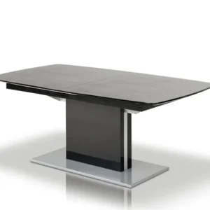 30' Black Crocodile Mdf Hardwood And Metal Dining Table By Homeroots | Dining Tables | Modishstore