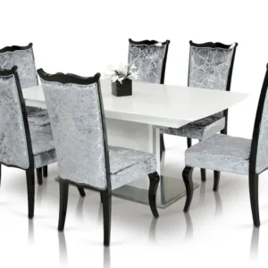 30" White Hardwood MDF and Metal Dining Table By Homeroots | Dining Tables | Modishstore