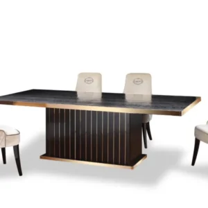 30' Black Crocodile And Rosegold Dining Table By Homeroots | Dining Tables | Modishstore