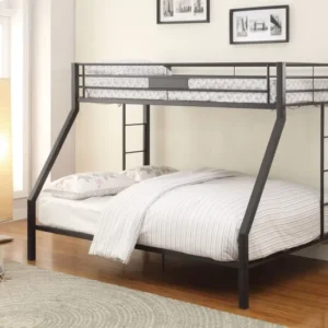 Sandy Black Metal Twin Xl Over Queen Bunk Bed By Homeroots | Beds | Modishstore