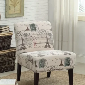 Fabric And Espresso Accent Chair By Homeroots - 285786 | Accent Chairs | Modishstore