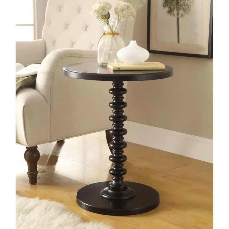 Black Solid Wooden Stylish Accent Side Table By Homeroots | Side Tables | Modishstore