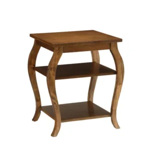 Walnut Finish Bow Leg Square End Table By Homeroots | End Tables | Modishstore