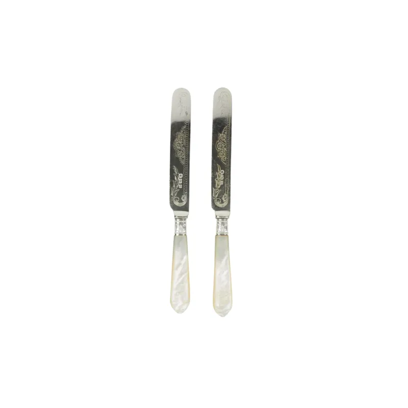 Pair of Antique Silver Plate Knives