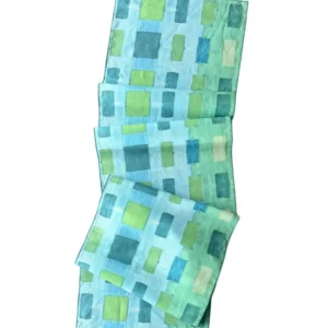 Blue Tapestry linen table runner styled on elegant dining table - Goldie Home