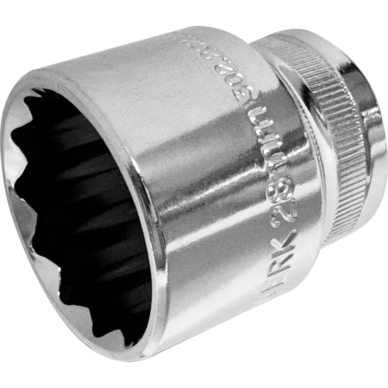 KRAFTWERK 40 mm 28 PRO LINE 1/2" Steckschlüsseleinsatz Aussen Doppel-Sechskant, 12-kant, lang, - KW-302.202.220