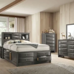 Gray Oak Rubber Wood Queen Storage Bed By Homeroots | Beds | Modishstore