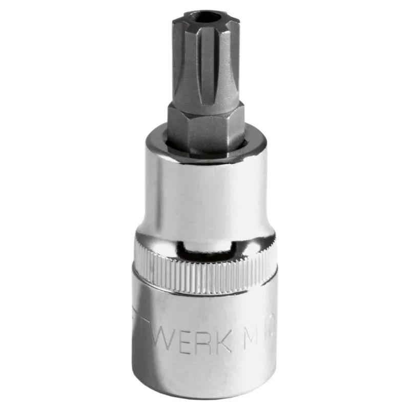 KRAFTWERK PRO LINE 1/2" Schraubendreher-Steckschlüsseleinsatz Innen Keilprofil RIBE mit Bohrung, M5 - KW-329005