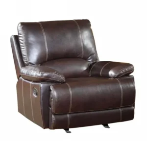 42" Brown Stylish Leather Reclining Chair By Homeroots | Recliners | Modishstore