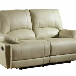 41" Stylish Beige Leather Loveseat By Homeroots | Loveseats | Modishstore