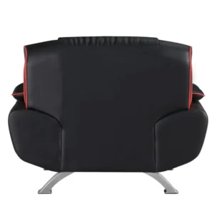115" Sleek Black Leather Sofa Set By Homeroots | Sofa Set | Modishstore