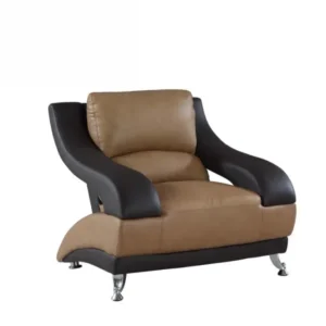 38" Two Tone Dazzling Leather Chair By Homeroots | Accent Chairs | Modishstore