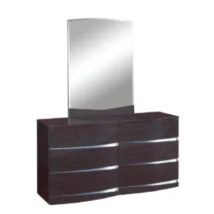 32" Exquisite Wenge High Gloss Dresser By Homeroots | Dressers | Modishstore