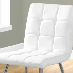 White Foam Metal Polyurethane Leather Look Dining Chairs 2Pcs By Homeroots | Dining Chairs | Modishstore