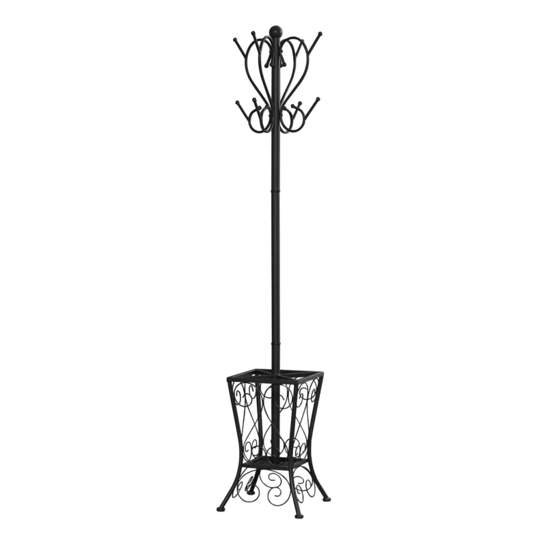 Black Metal Umbrella Holder Coat Rack By Homeroots | Coat Racks | Modishstore