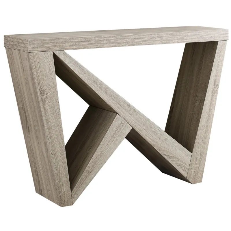 Taupe Abstract Console Table By Homeroots | Console Tables | Modishstore - 1