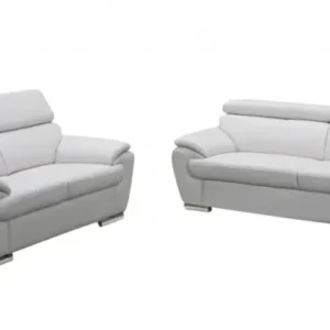 69" X 38" X 32To 39" Modern White Leather Sofa And Loveseat By Homeroots | Sofa Set | Modishstore