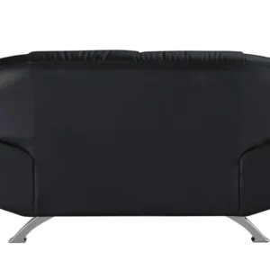 Two Piece Indoor Black Genuine Leather Five Person Seating Set By Homeroots | Sofa Set | Modishstore