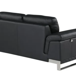 73'" X 39'" X 32'" Modern Black Leather Sofa And Loveseat By Homeroots | Sofa Set | Modishstore