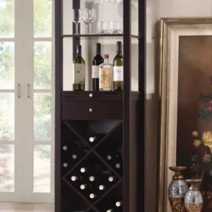 Modern Style Umber Finish Wood Wine Cabinet By Homeroots | Cabinets | Modishstore
