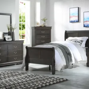 Dark Gray Wood Twin Bed By Homeroots | Beds | Modishstore